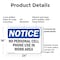 Signmission No Personal Cell Phone Use In Work Area, 24 in W x Rectangle, Plastic OS-2PACK-NS-P-1824-L-14736 - alternate 8